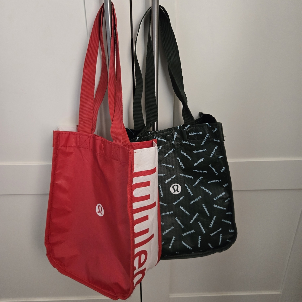 lululemon athletica Red and Black Tote Bags